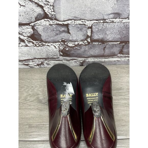 VTG Bally Maroon Leather England Pumps Dress Heels Women Sz 5M US/3UK/35EU READ - Picture 8 of 16